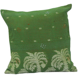 Recycled Green Vintage Kantha Quilt Pillows