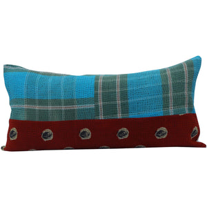 Blue Vintage Kantha Pillow