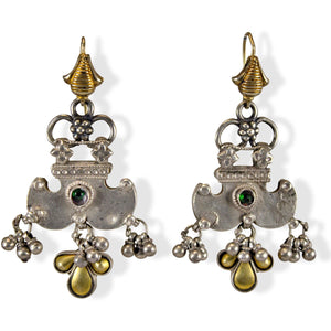 vintage india silver tribal earrings