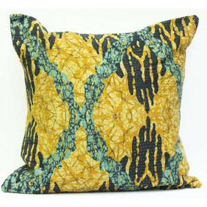 Yellow Kantha Pillow Cover