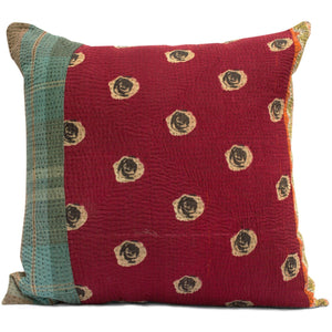 Vintage kantha quilt pillow